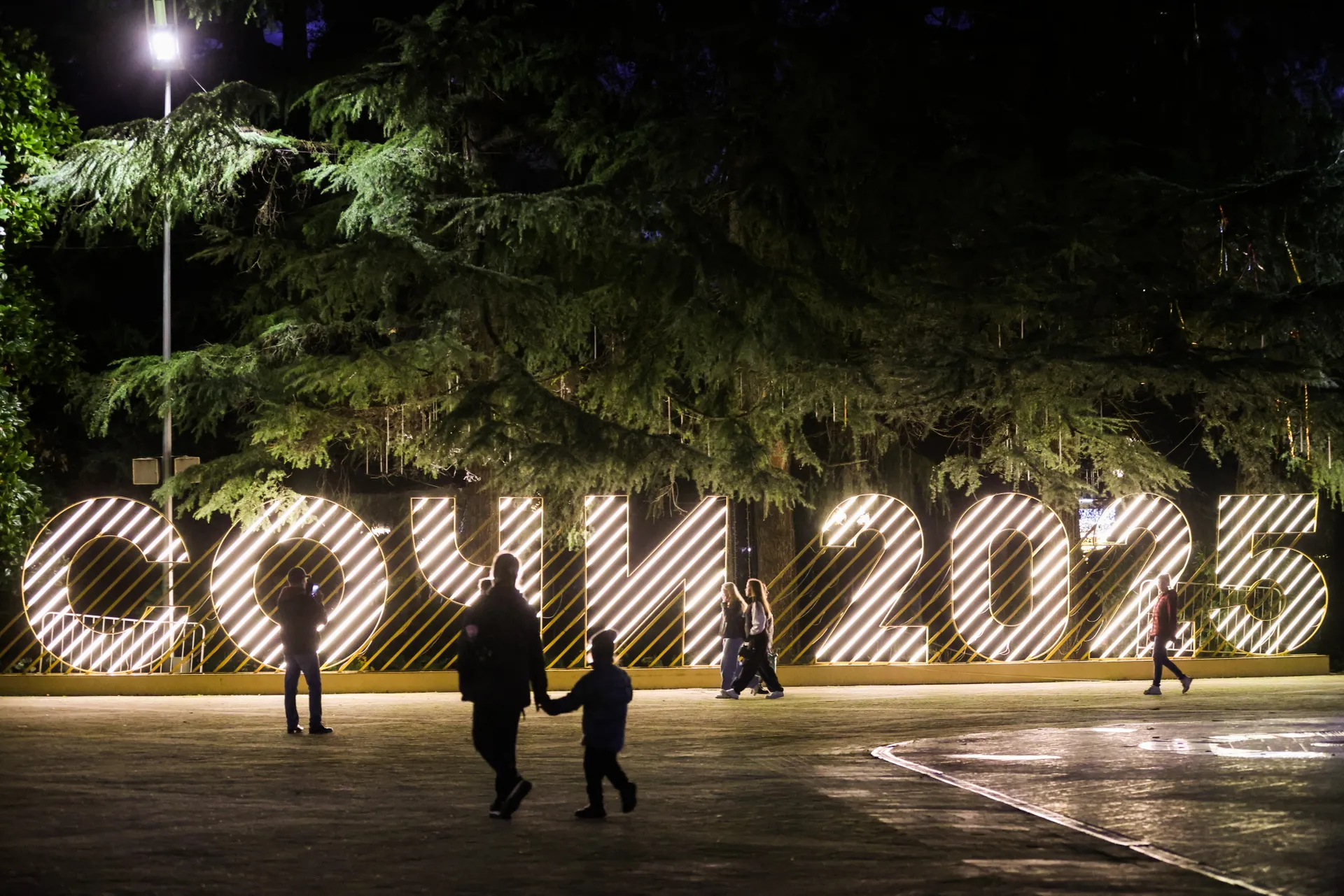 Краснодарский край. Сочи. Люди на площади Флага.