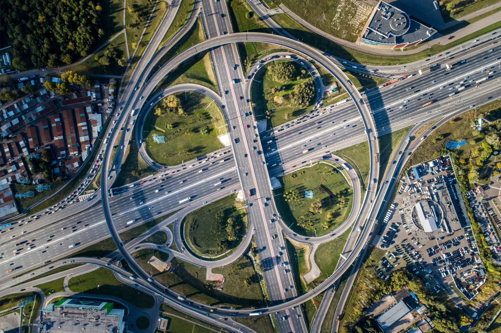 Россия. Московская область. Вид на пересечение МКАД и Каширского шоссе.