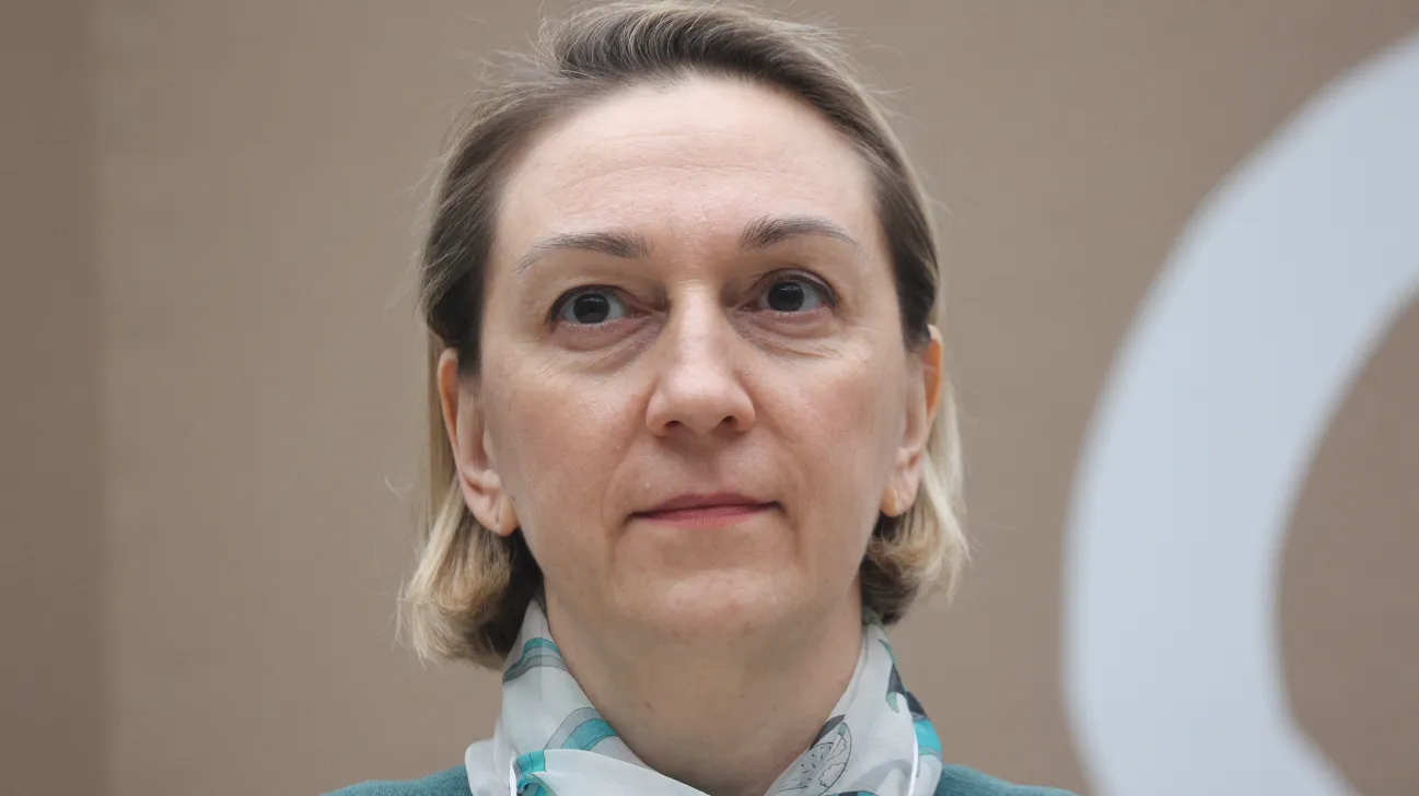 Россия. Москва. Юлиана Княжевская на XXVIII Международной выставке-форуме архитектуры и дизайна «АРХ Москва» в Гостином дворе.