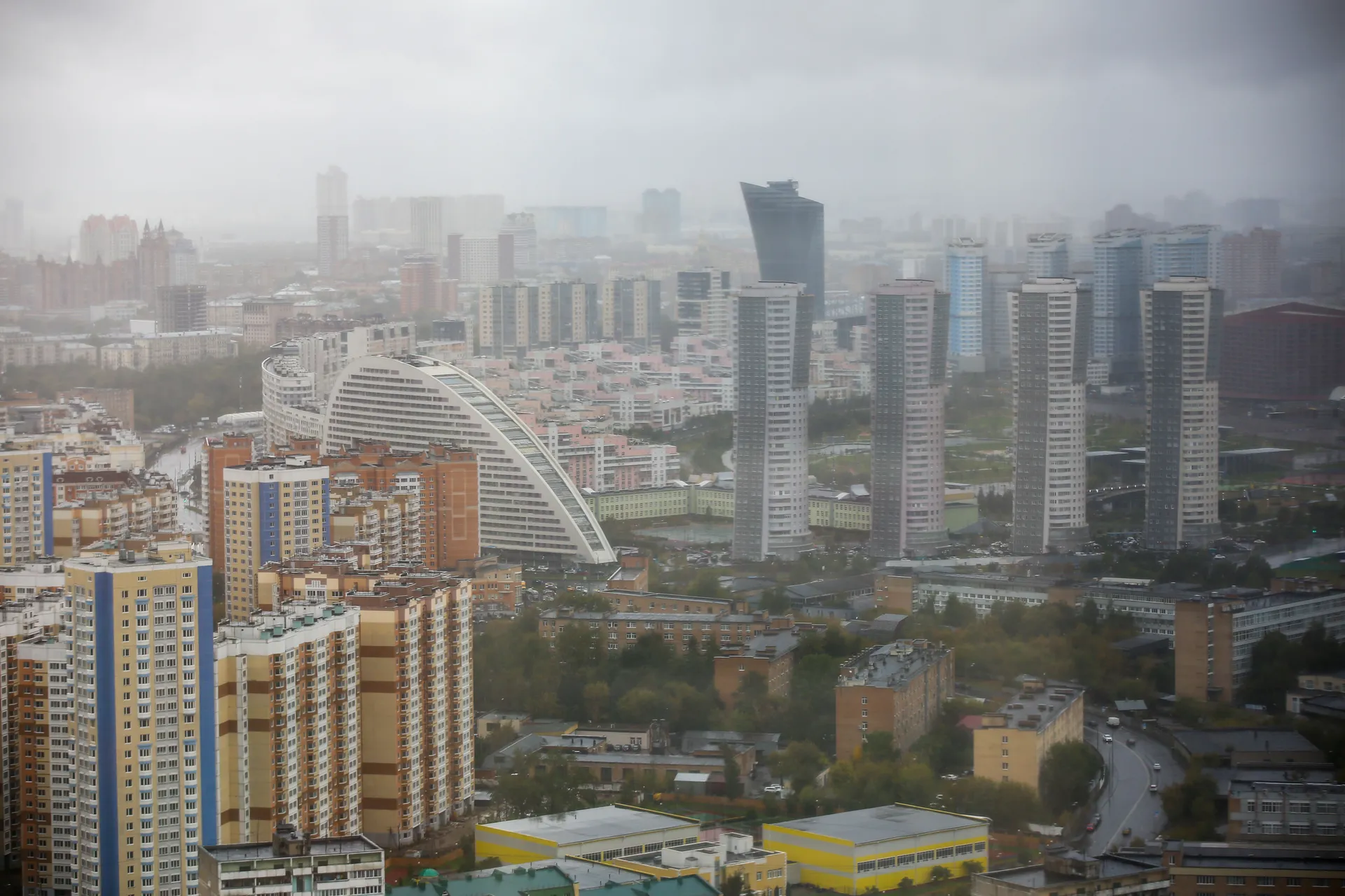 Вид на Беговой район в Москве