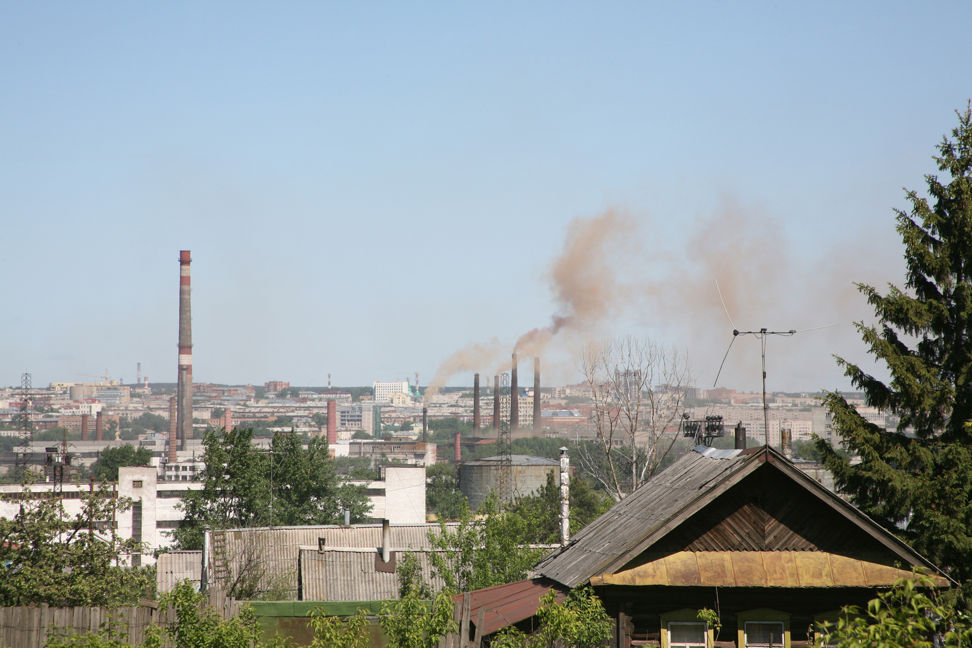 Ижевск. Вид на город со стороны металлургического завода «ИжСталь».