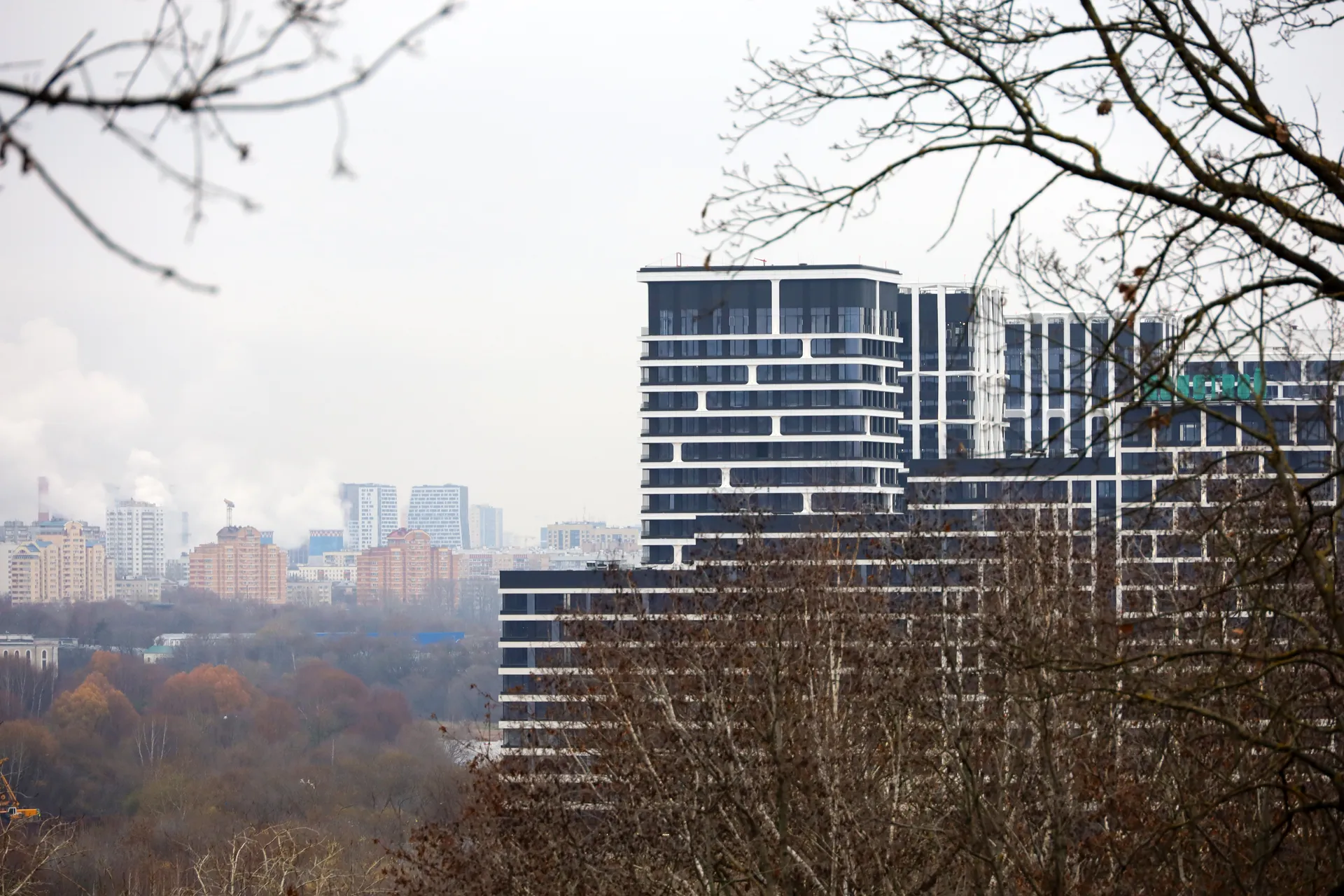 Вид на новостройки с территории парка «Крылатские холмы»