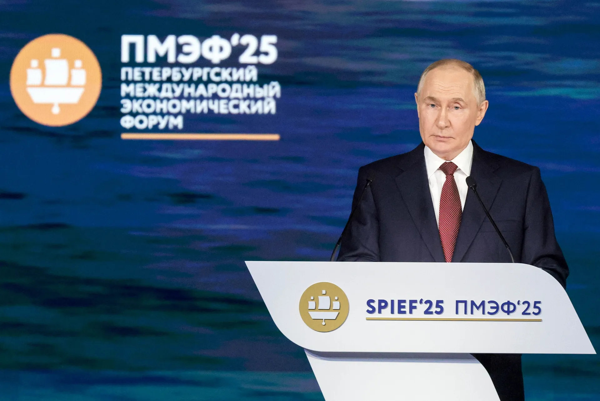 Президент РФ Владимир Путин во время пленарного заседания в рамках XXVIII Петербургского международного экономического форума